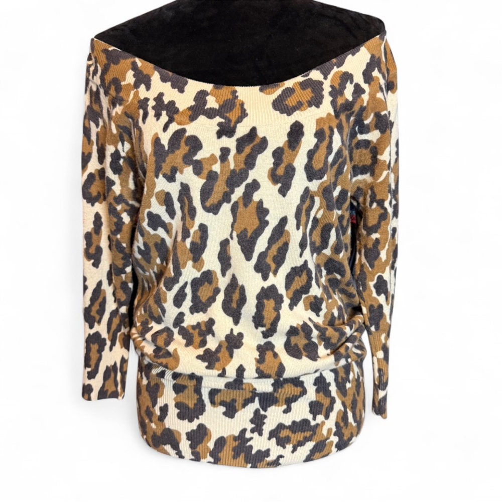 Lucky Brand Off-the-Shoulder Leopard Sweater